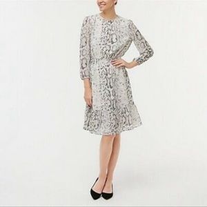J Crew Snakeskin Smocked Waist Dress Size Small